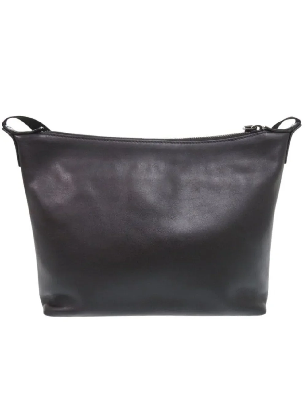 Prada Triangle Logo Leather Black Blue Shoulder Bag
